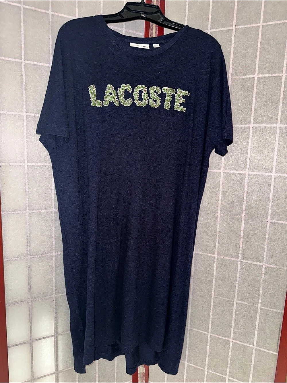 Lacoste Maxi T-Shirt Dress in Blue Size 38